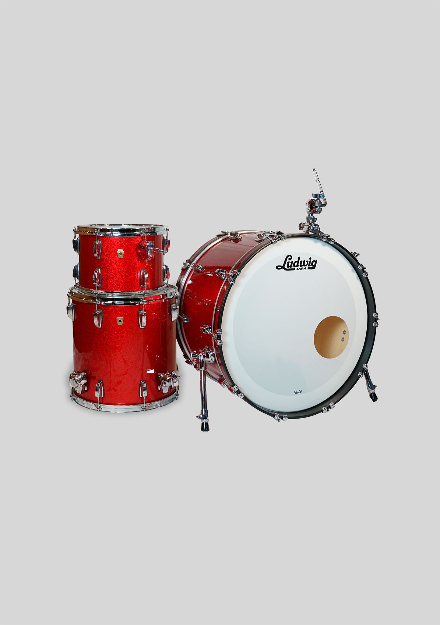 Ludwig classic Maple Red Sparkle usada con upgrade 13 - 16 - 24 Shell Pack - Batería acústica