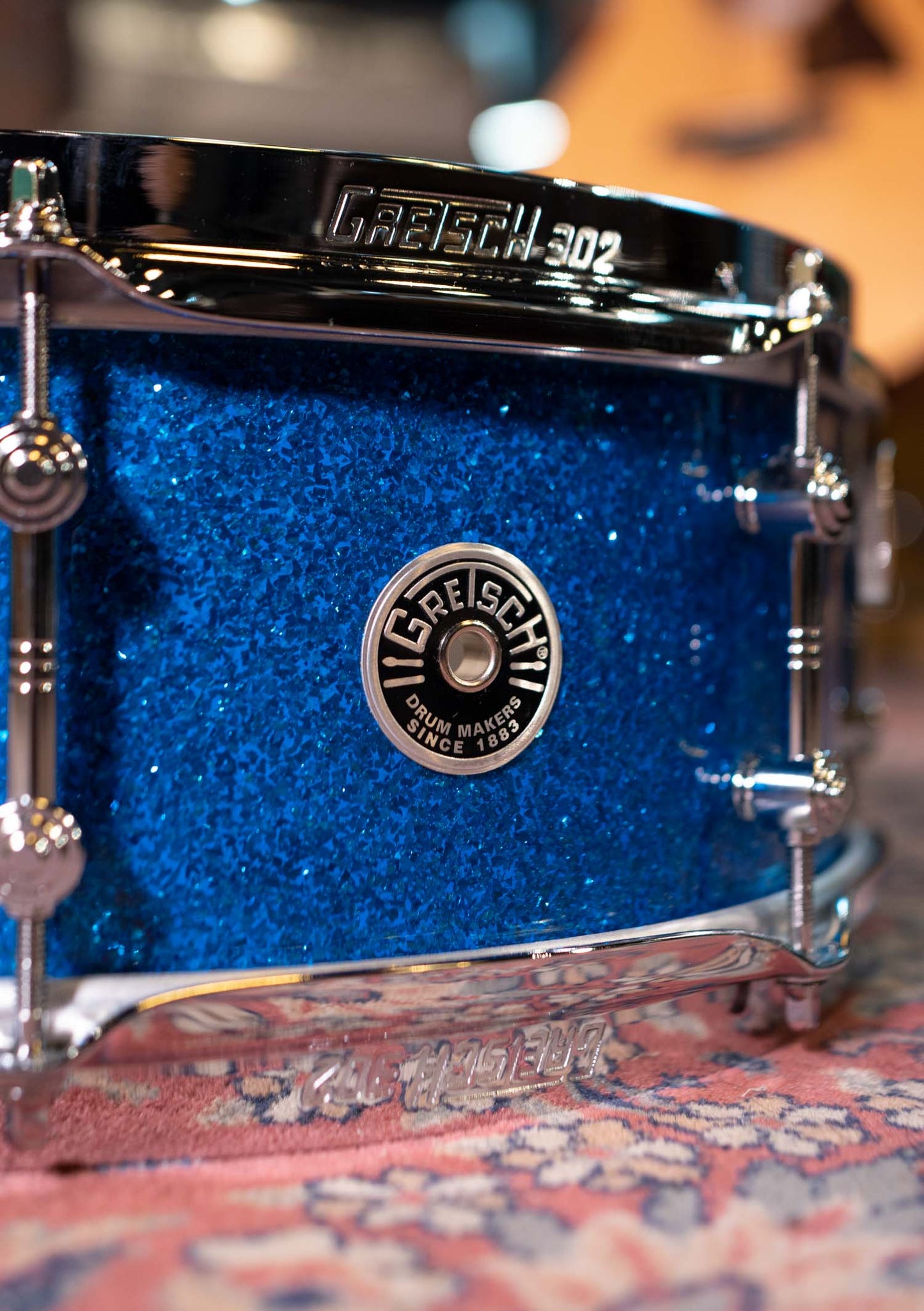 Caja Gretsch Brooklyn Standard 14x5.5 Mike Johnston Limited Edition Blue Glass GAS5514-STBG