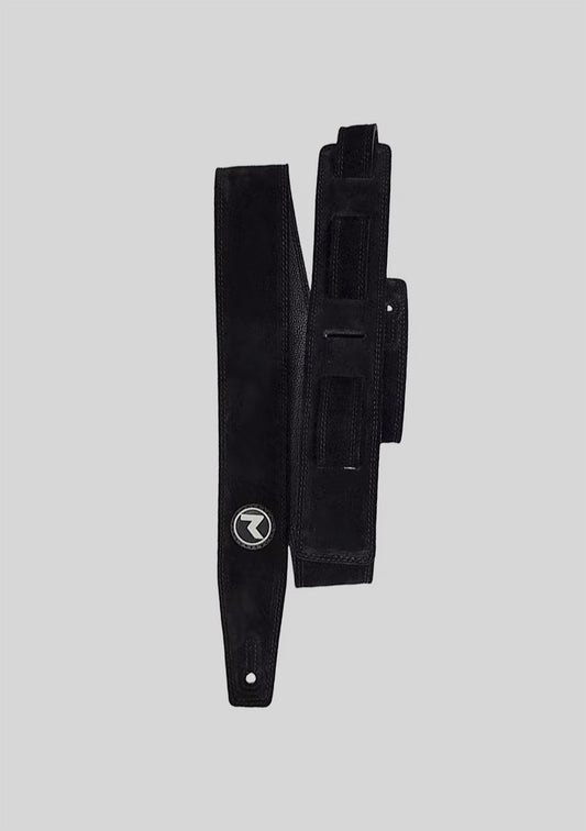 Correa guitarra o bajo VINTAGE 2" Black Suede (Gamuza) -  Raven Straps