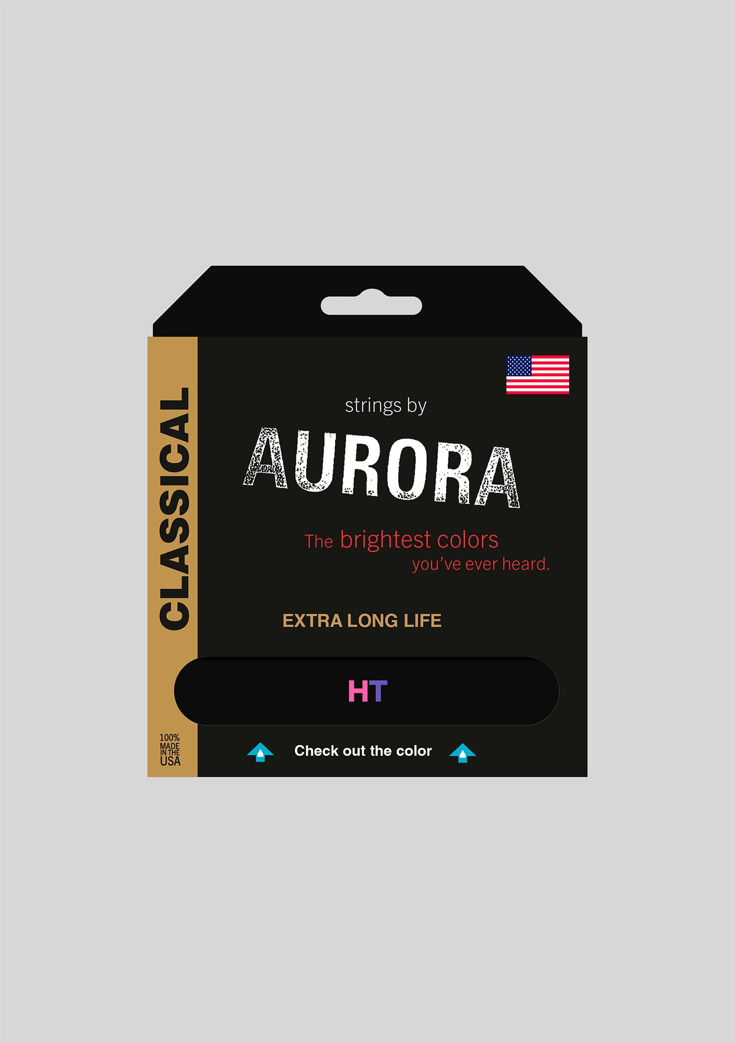 Cuerda Nylon Guitarra Clásica Aurora Heavy Tension HT multicolor