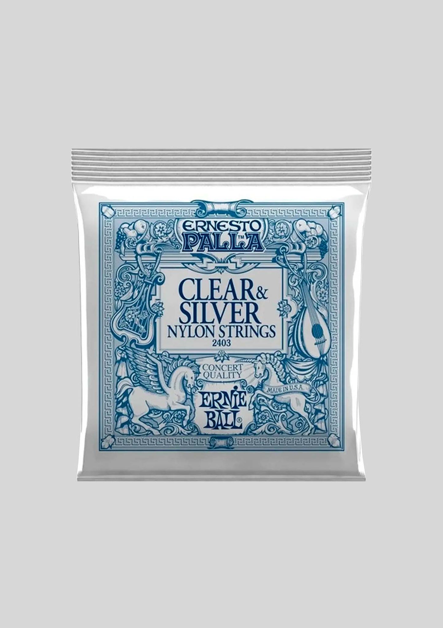 Cuerdas guitarra clásica Ernie Ball Ernesto Palla Nylon Clear & Silver P02403