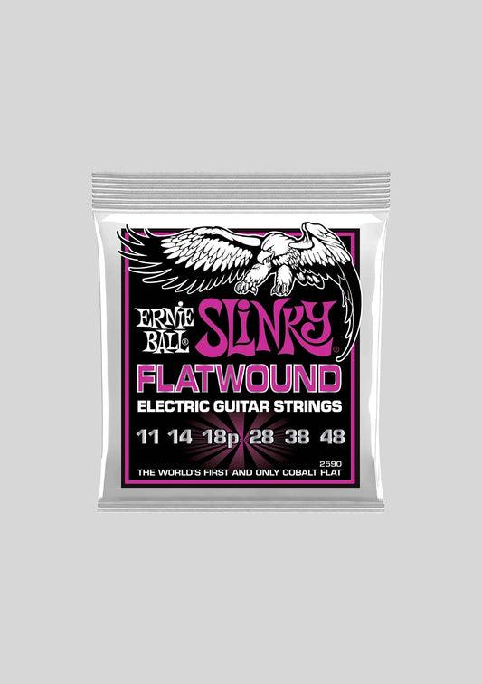 Cuerdas guitarra eléctrica Ernie Ball Power Slinky Flatwound 11-48 P02590