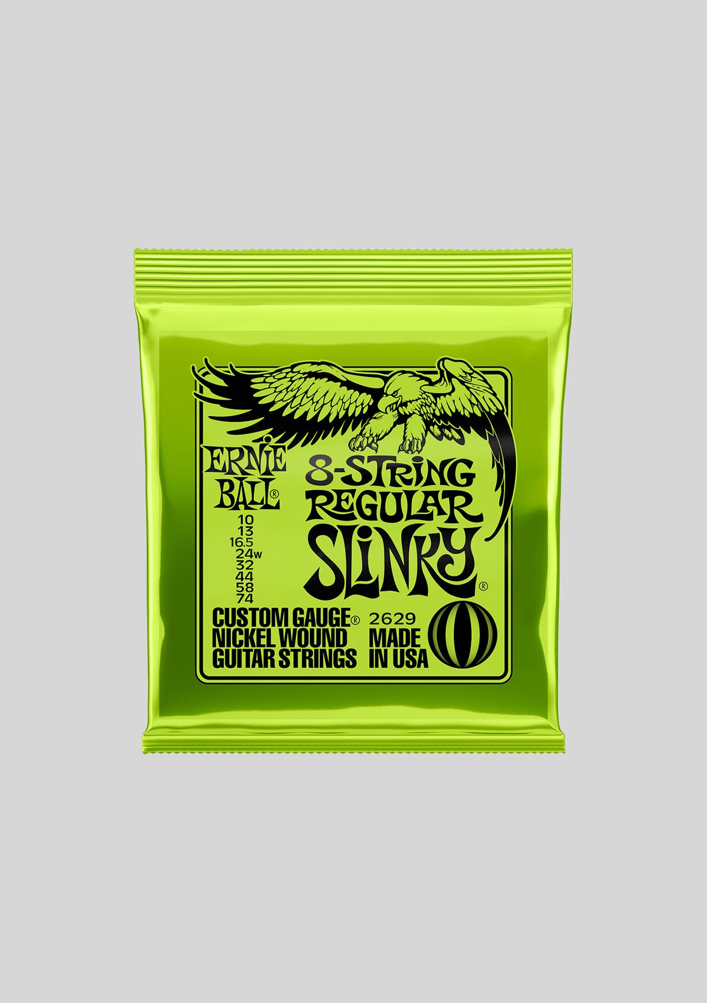 Cuerdas guitarra eléctrica Ernie Ball Regular Slinky 8-String Nickel Wound 10-74 P02629