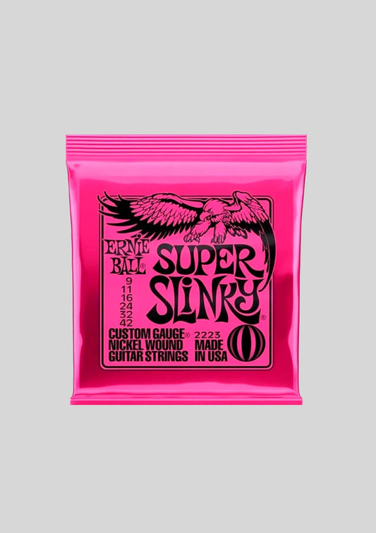 Cuerdas guitarra eléctrica Ernie Ball Super Slinky 9-42  P02223