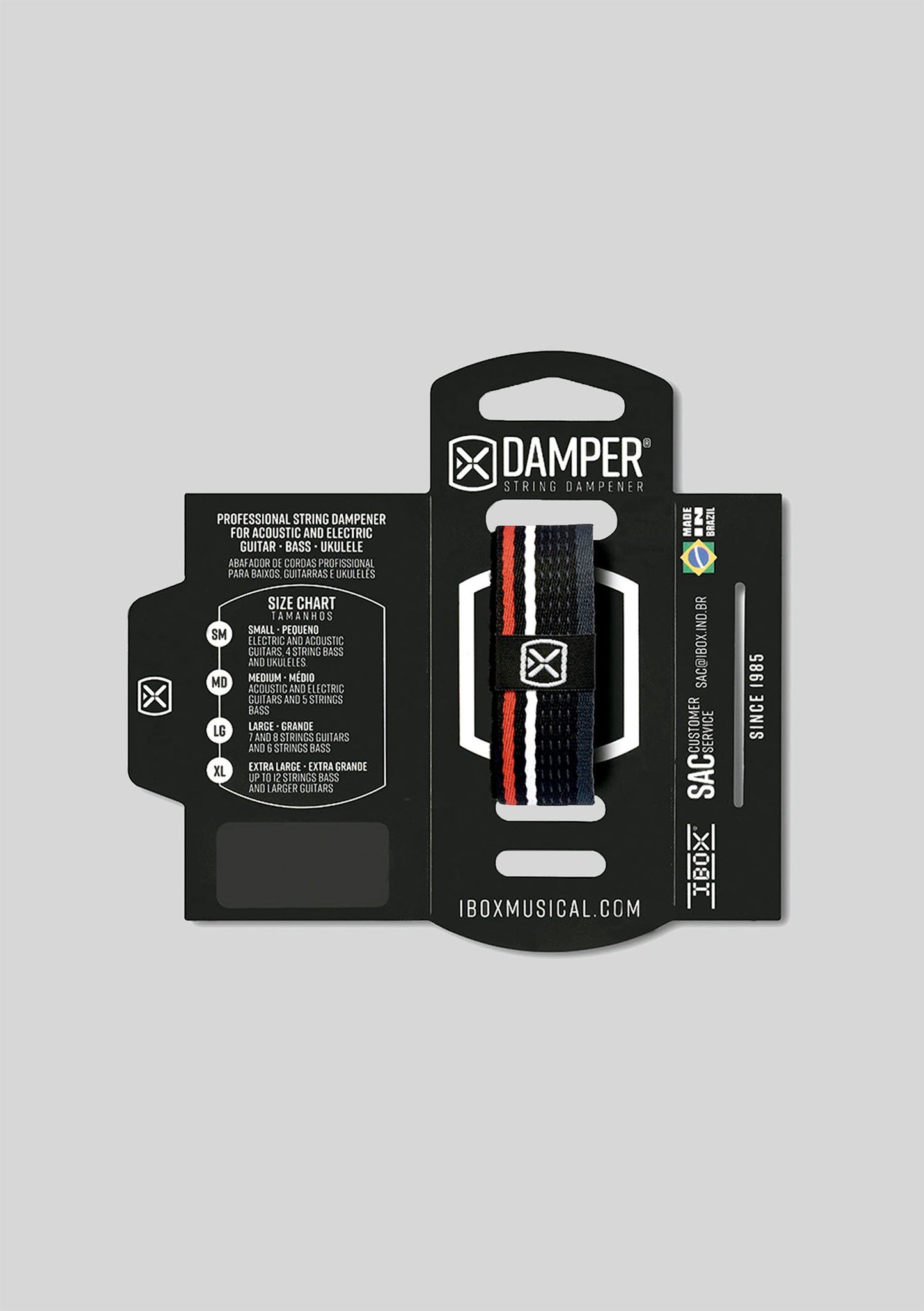 DAMPER Poliéster logo tela NEGRO FRANJAS DKMD05