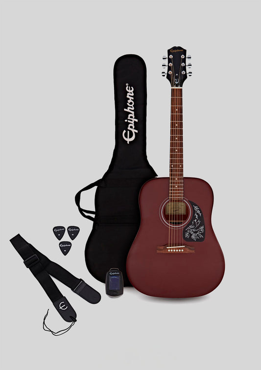Epiphone Starling color Wine Red Pack (guitarra + funda + afinador + uñetas) - Guitarra acústica