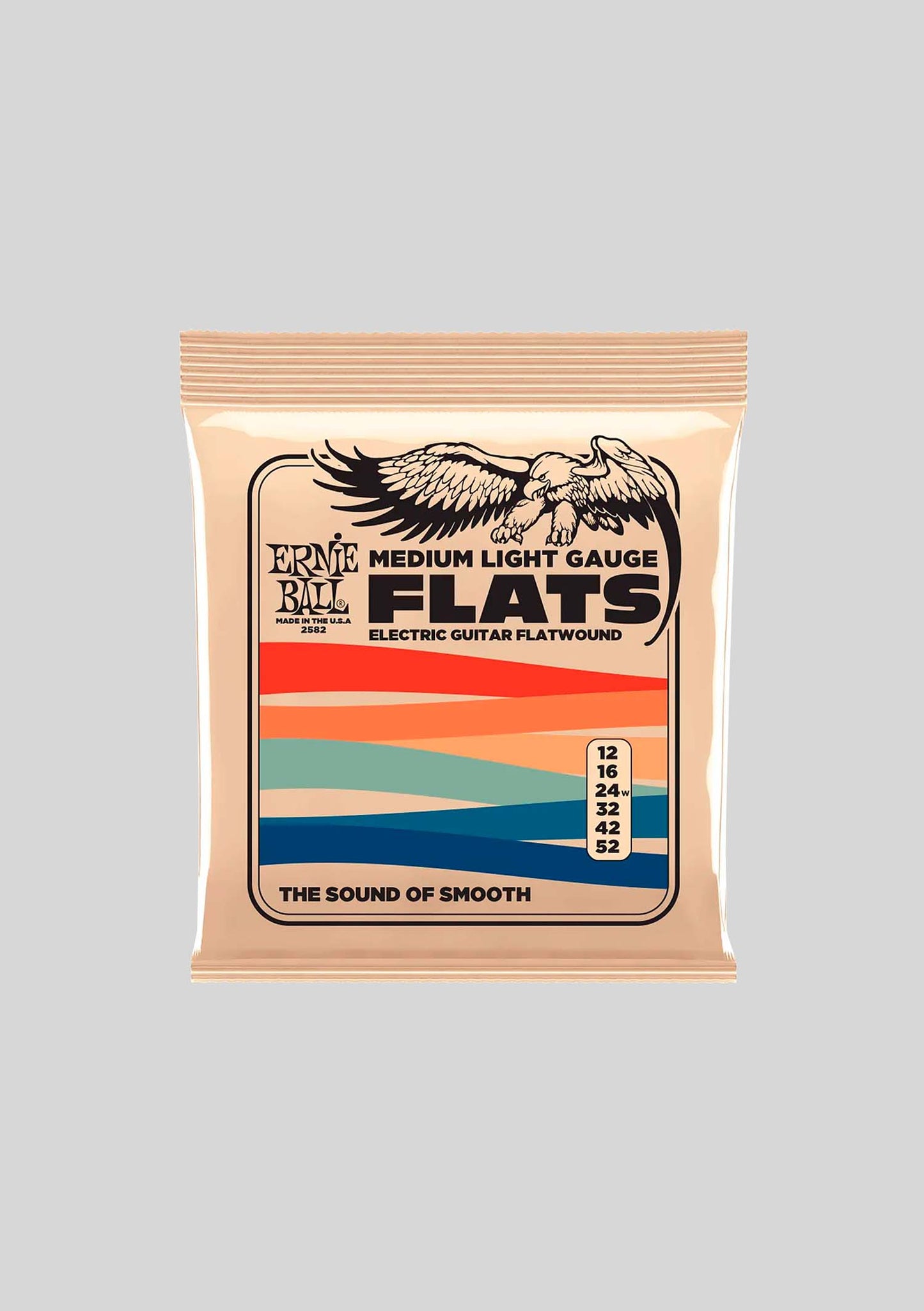 Cuerdas guitarra eléctrica Ernie Ball Medium-Light Flatwound 12-52 P02582