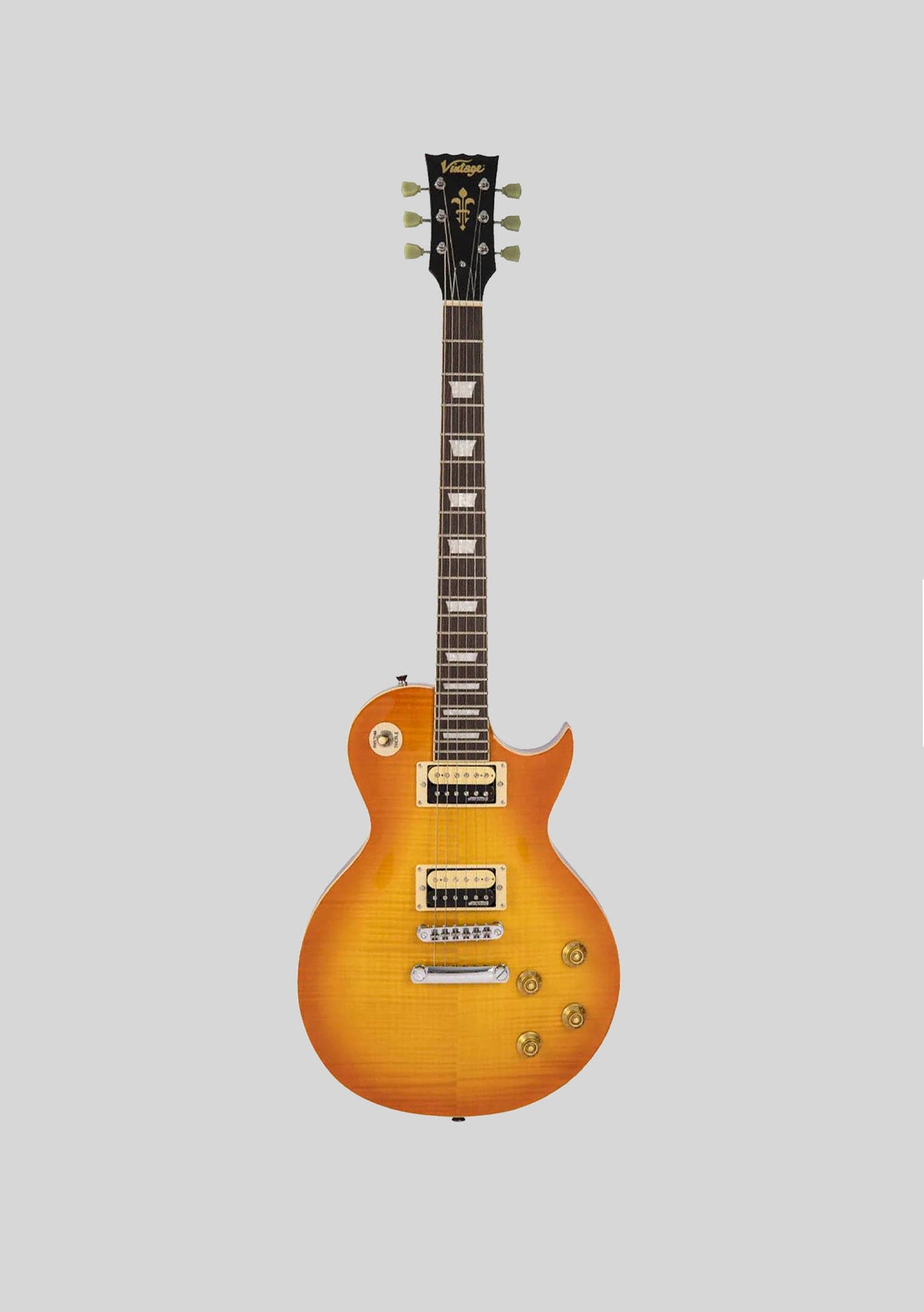 Vintage V100 Les Paul - Flamed Maple - Thru Honeyburst - Guitarra eléctrica