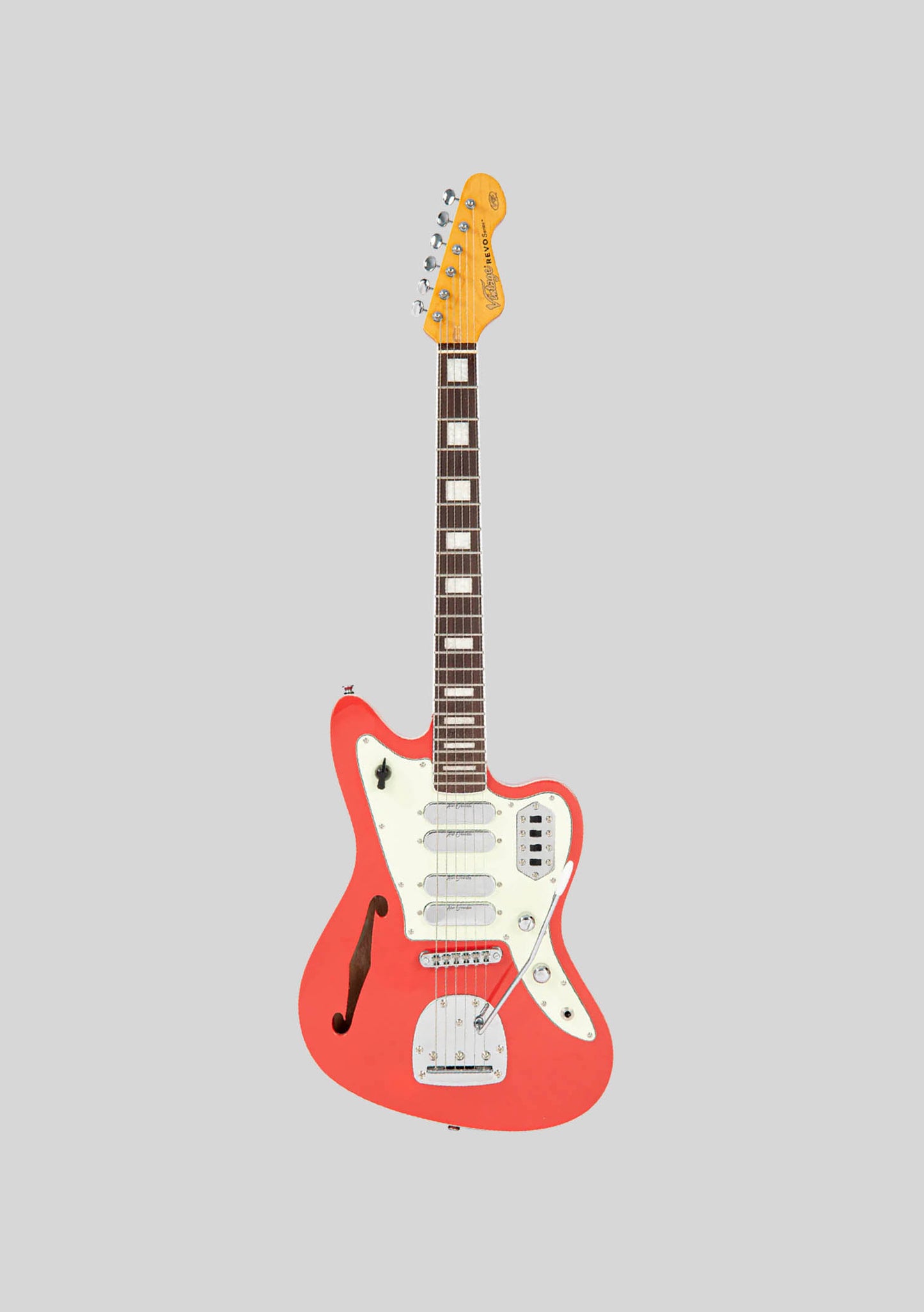 Vintage Revo Series Surfmaster Quad - Firenza Red - Guitarra eléctrica