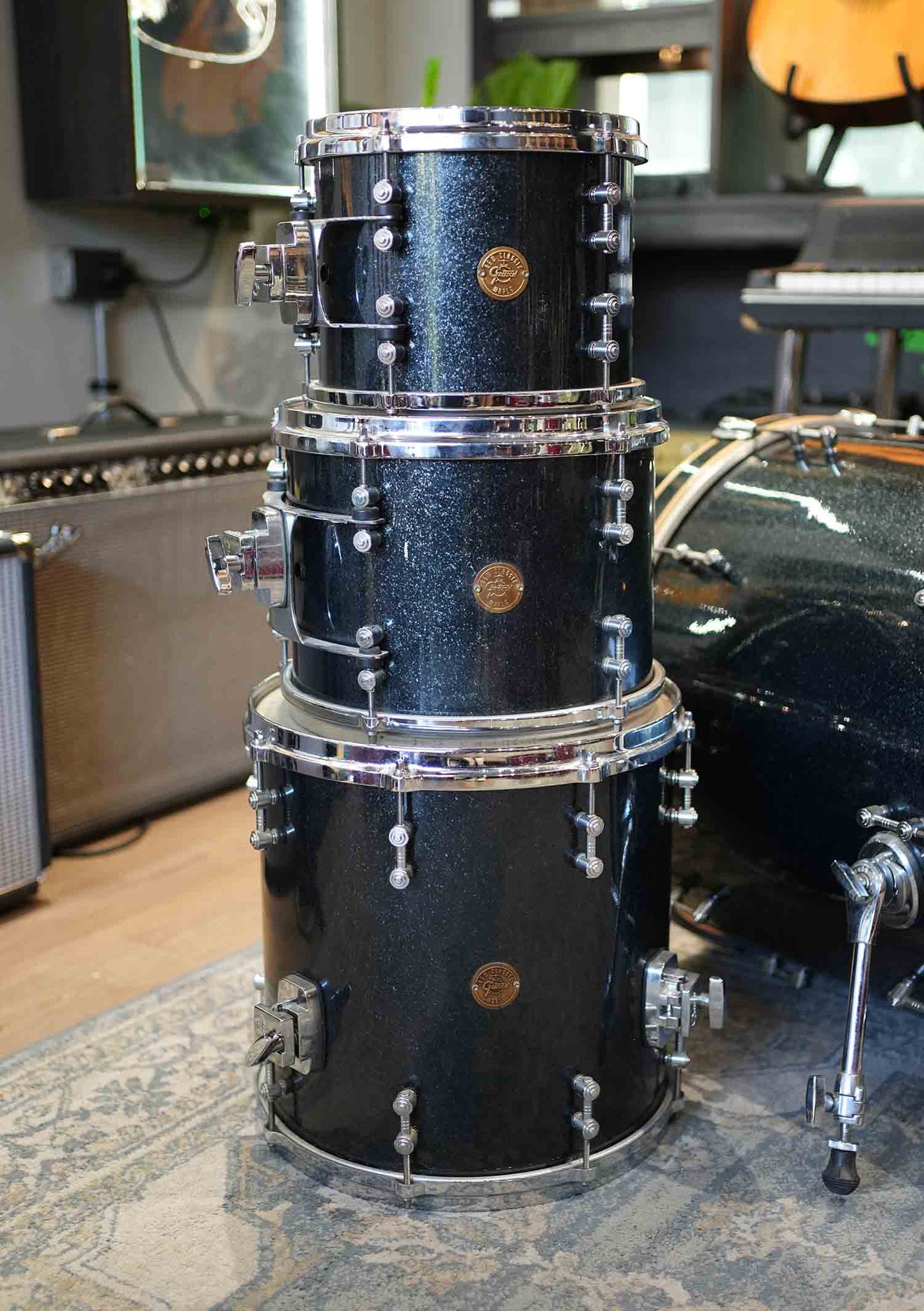 Gretsch Drums New Classic Black Galaxy Sparkle 22-10-12-14 (usado) Shell Pack - Batería acústica