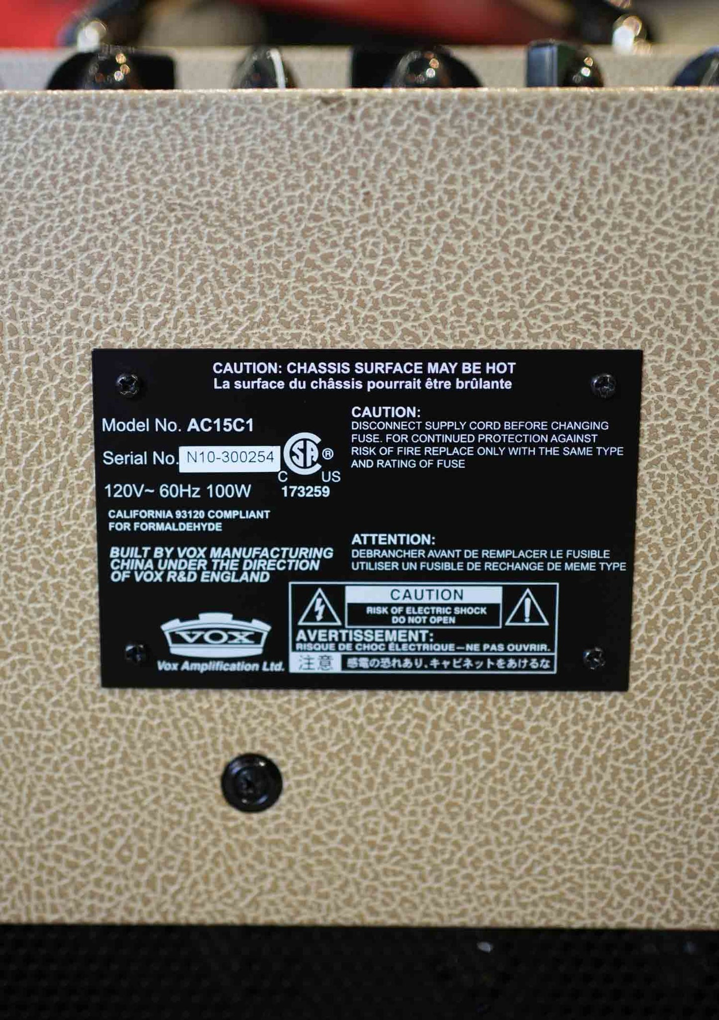 Vox AC15C1 usado SN: N10300254 (quemado esquina) - Amplificador de guitarra