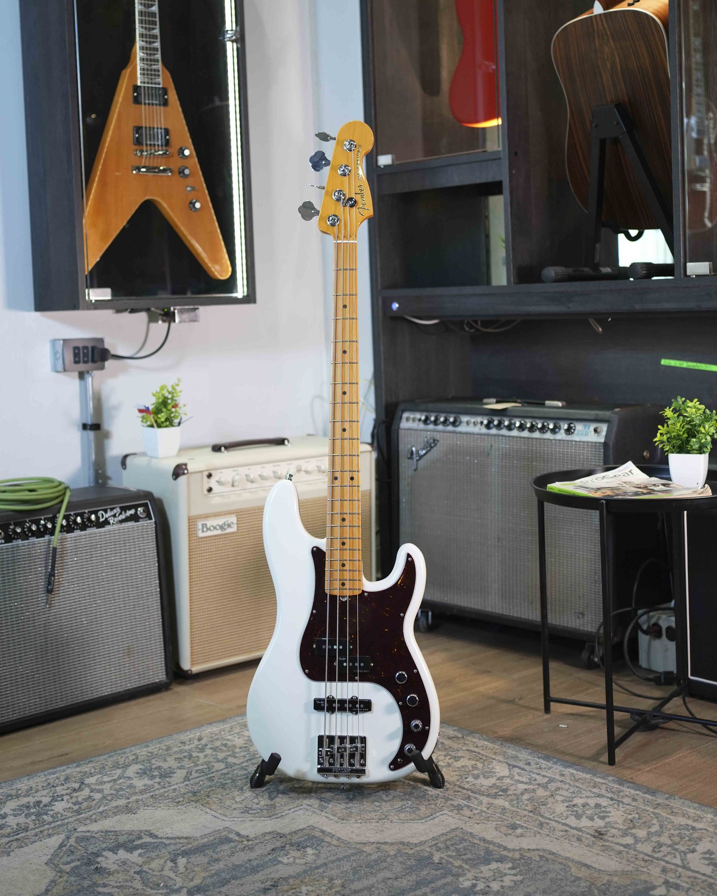 Fender American Ultra Precision Bass Artic Pearl usado año 2022 Mint - Bajo eléctrico
