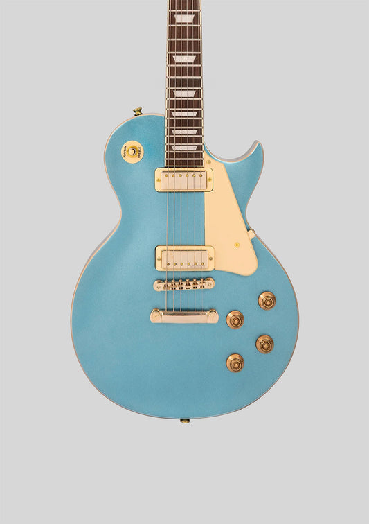 Vintage V100 Mini HB Les Paul - Gun Hill Blue - Guitarra eléctrica