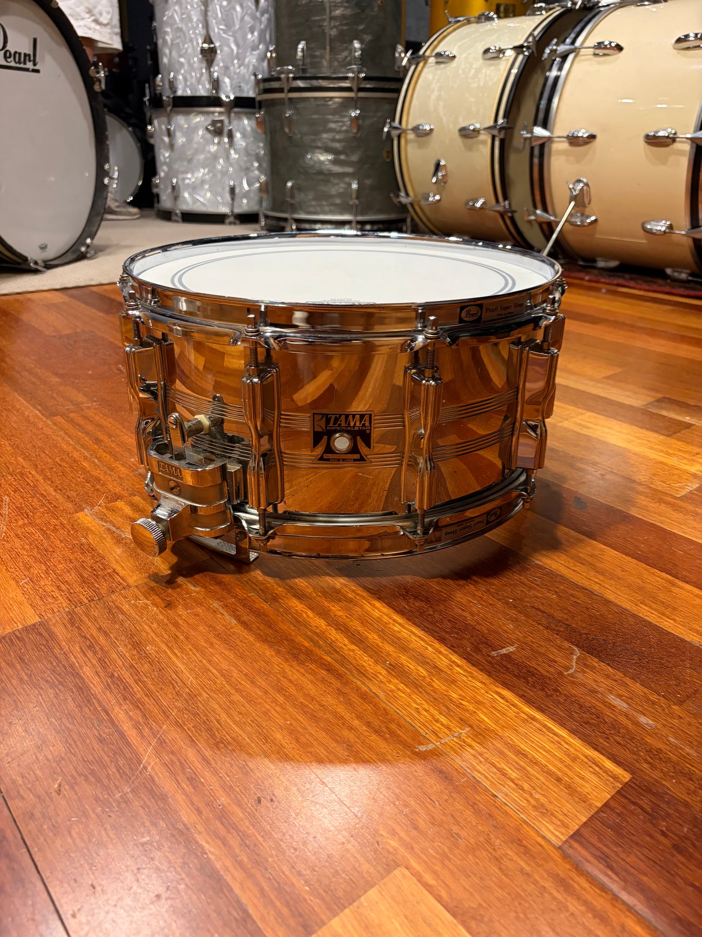 Tama Imperialstar King Beat 14 x 6.5 Seamless Steel usada años 80s - Caja