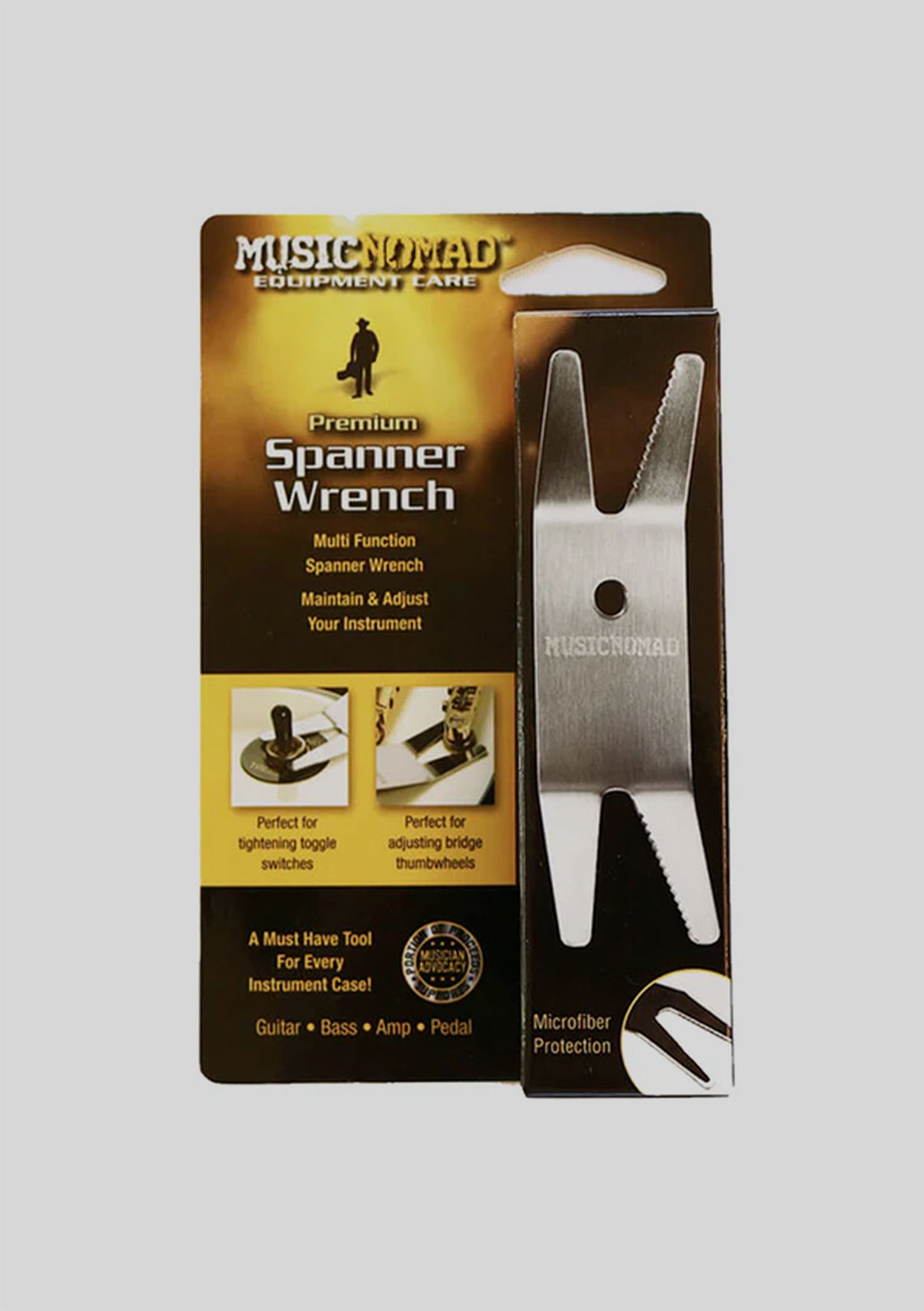 Llave inglesa premium con respaldo de gamuza de microfibra MusicNomad Premium Spanner Wrench MN224