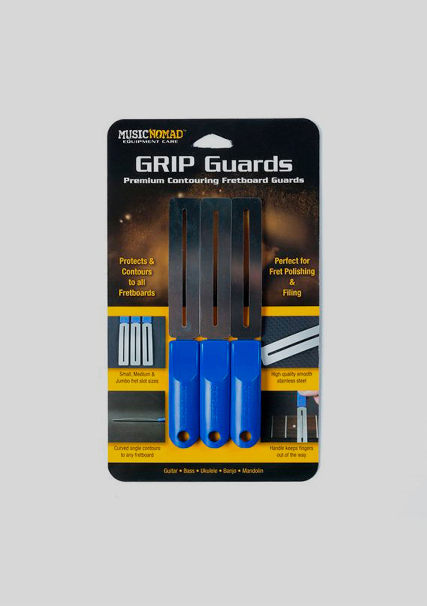Protectores de diapasón MusicNomad GRIP Guards - 3 Pro Fretboard Guards MN225