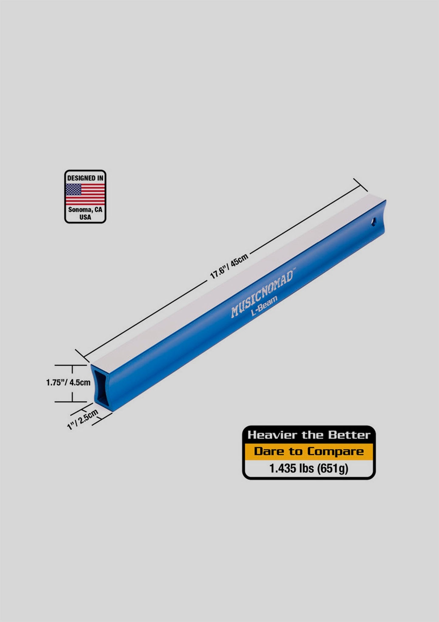 Nivelador de trastes para guitarra 17.6" (45cm) MusicNomad Fret Leveler - Leveling (L-Beam) for Acoustic and Electric Guitars MN811