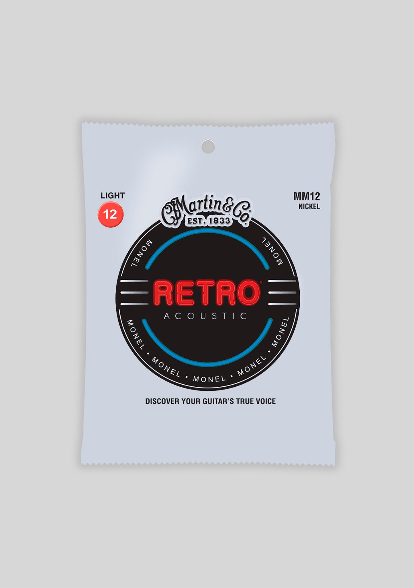 Cuerda guitarra acústica Martin MM12 Retro Light Monel 12-54