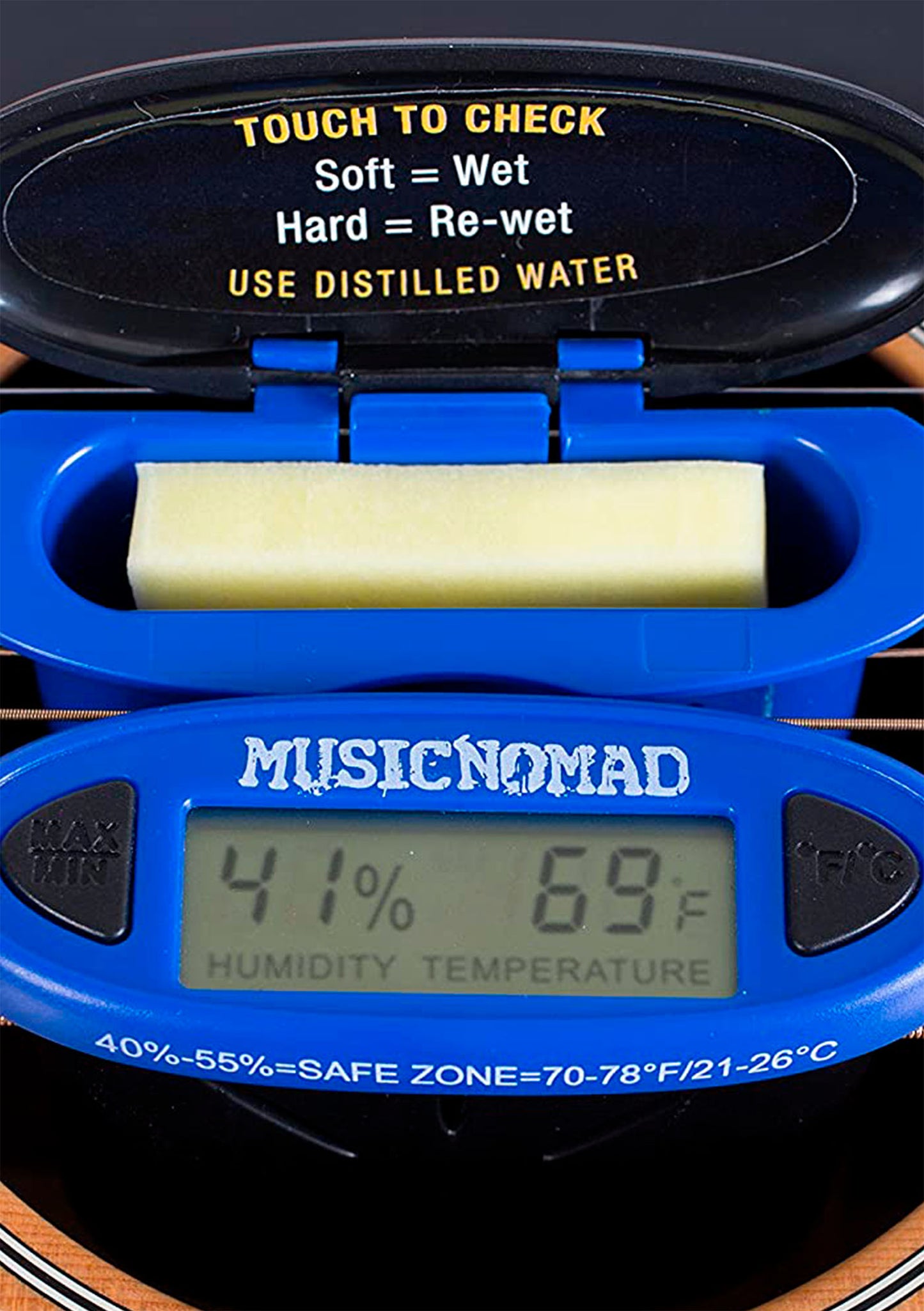 Humidificador e higrómetro (medidor de humedad) para guitarra acústica MusicNomad The Humitar ONE MN311