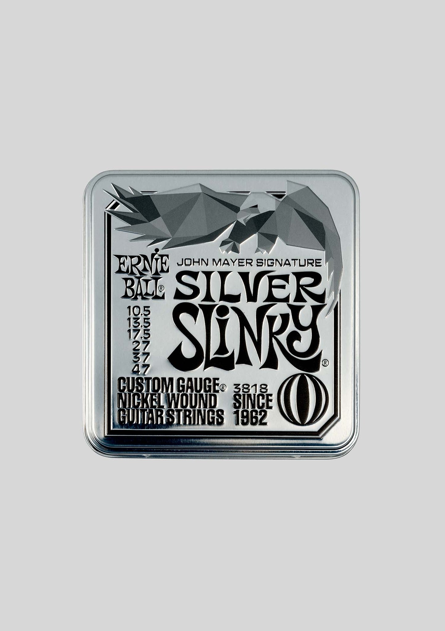 Pack de 3 set cuerdas guitarra eléctrica Ernie Ball John Mayer Silver Slinky Nickel Wound 10.5-47 P03818