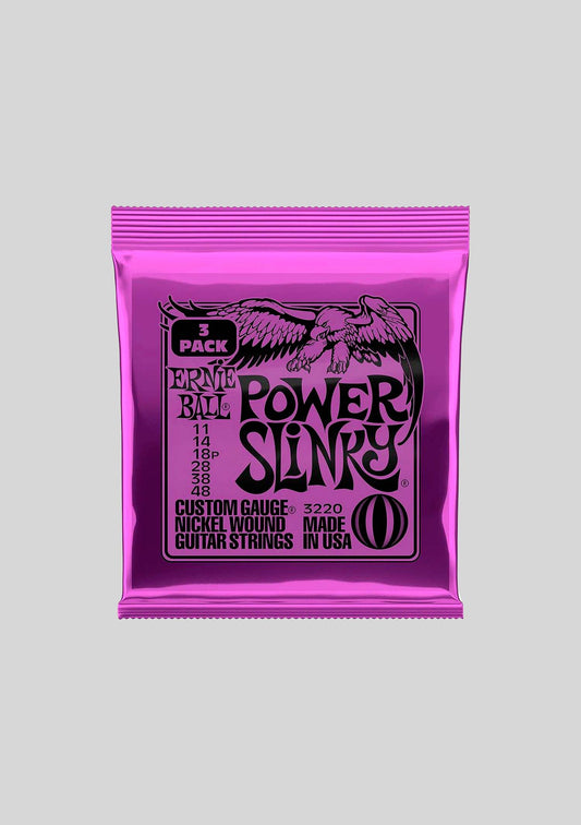 Pack de 3 set cuerdas guitarra eléctrica Ernie Ball Power Slinky Nickel Wound 11-48  P03220