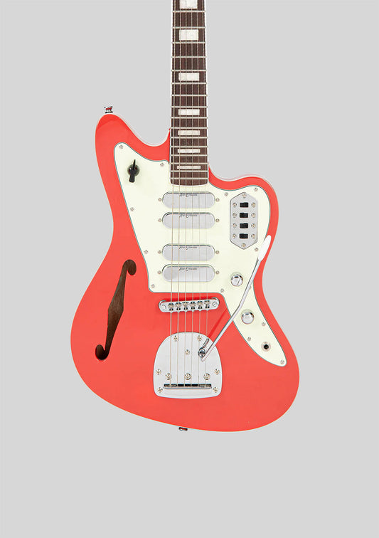 Vintage Revo Series Surfmaster Quad - Firenza Red - Guitarra eléctrica