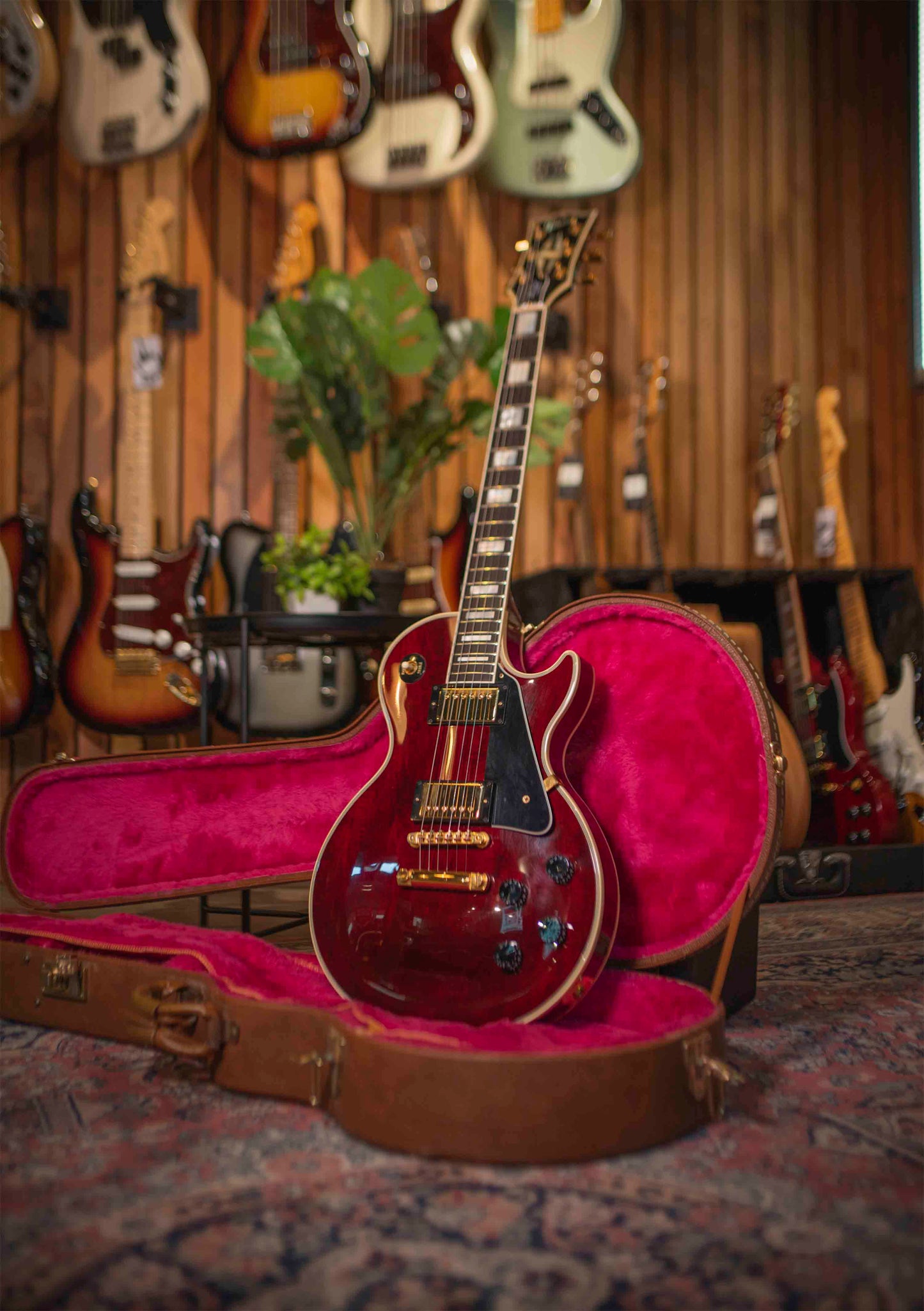 Gibson Les Paul Custom Shop Red Wine usada año 1990 - Guitarra eléctrica