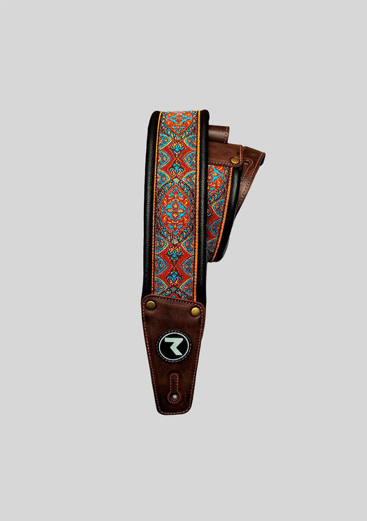 Correa guitarra o bajo RAVEN Voodoo 3 Kashmir Brown - Raven Straps