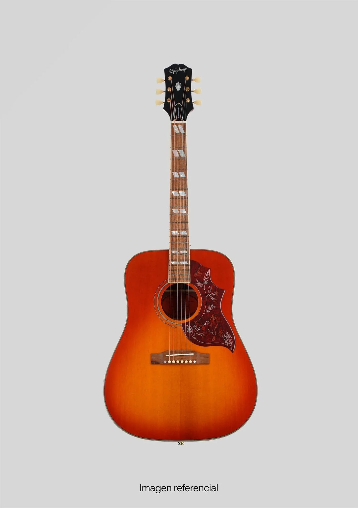 Epiphone Hummingbird Inspired by Gibson Cherry usada año 2022 (incluye hardcase) - Guitarra electroacústicas
