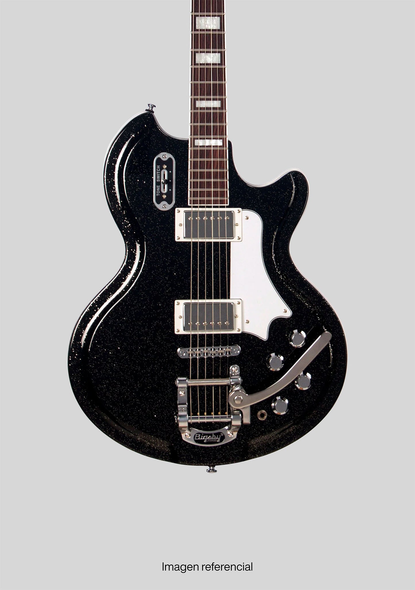 Airline Guitars '59 Coronado DLX Black Sparkle (incluye funda) - Guitarra eléctrica
