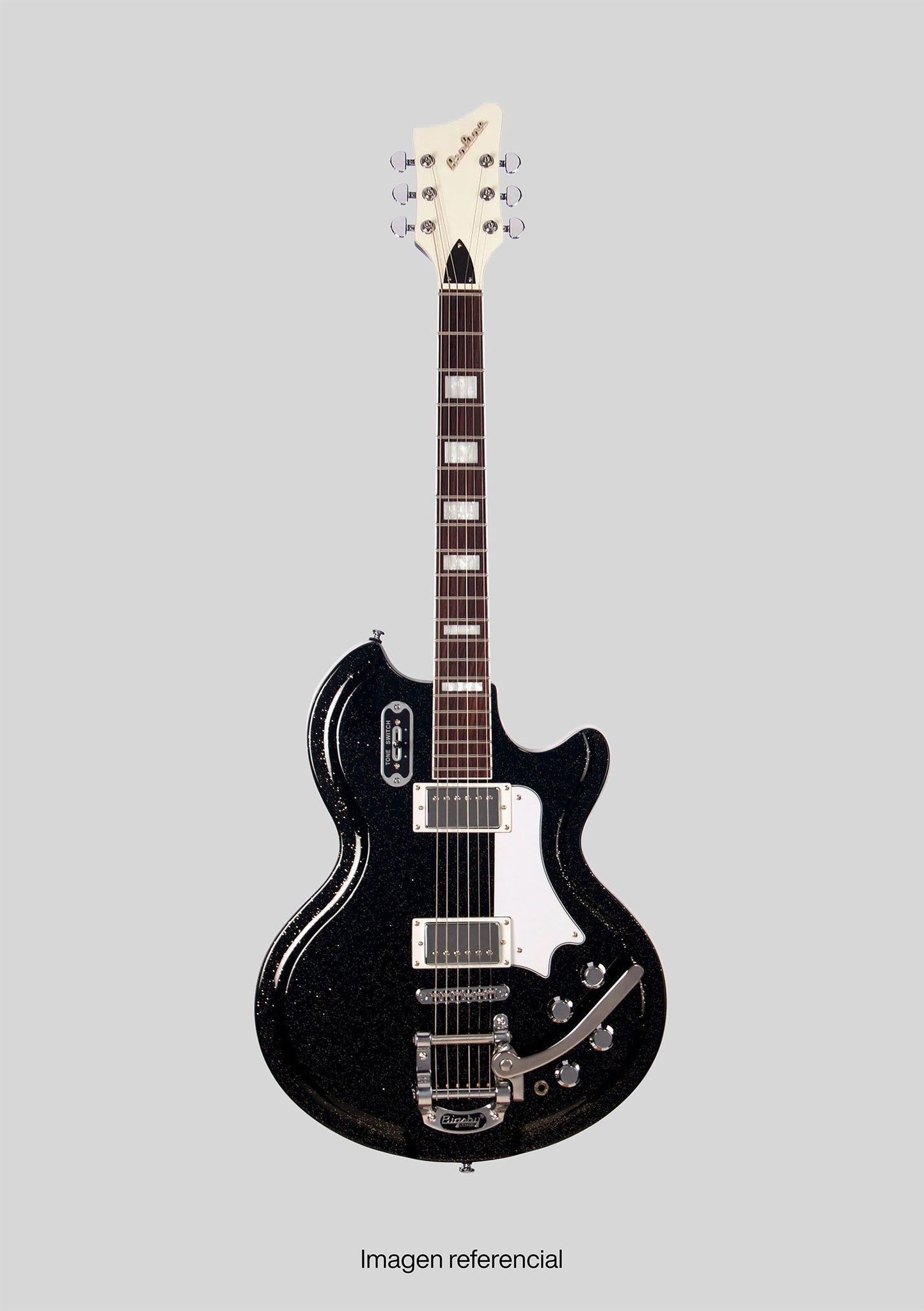 Airline Guitars '59 Coronado DLX Black Sparkle (incluye funda) - Guitarra eléctrica