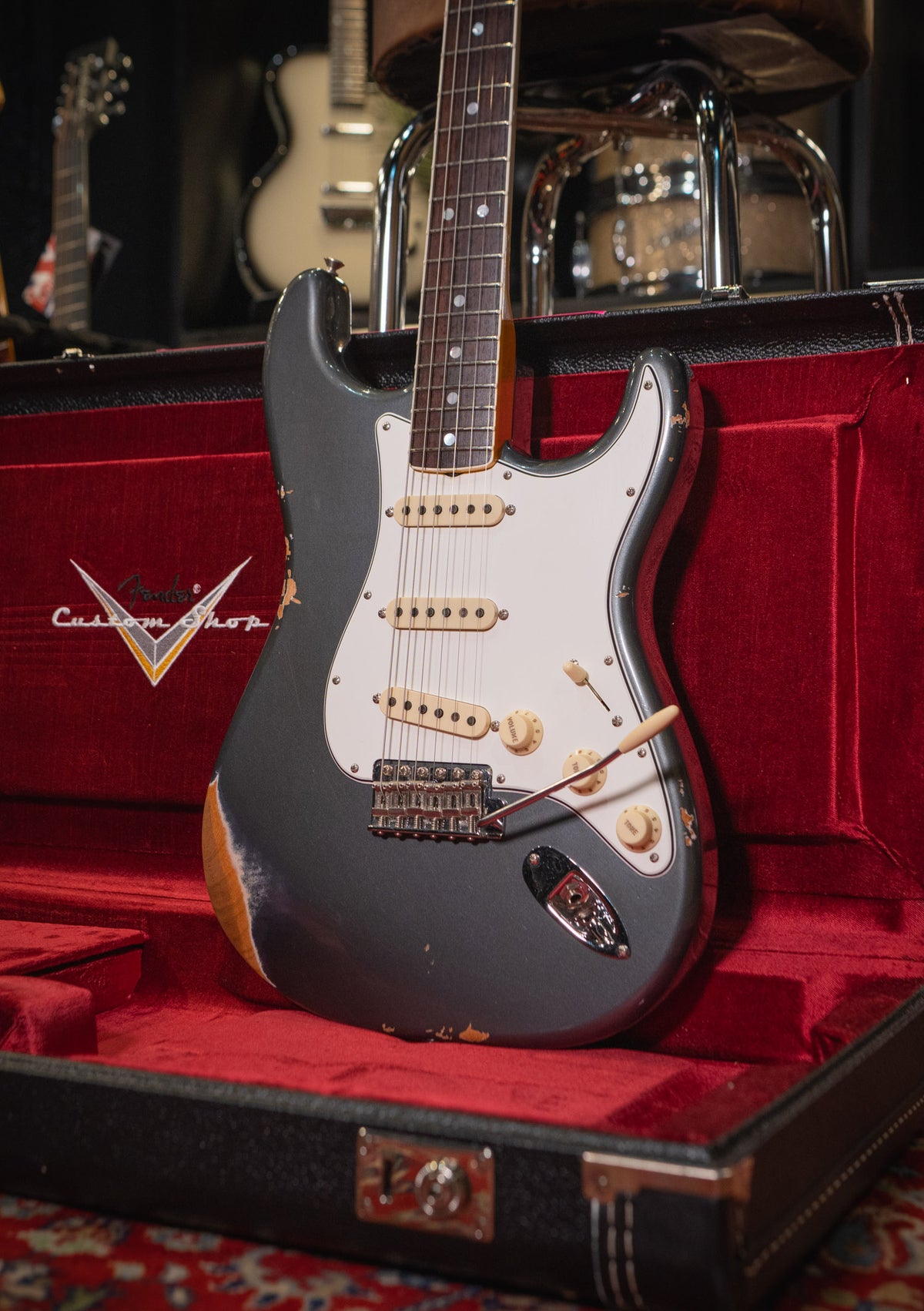 Fender Custom Shop 67 Strat relic Charcoal Frost Metallic usada año 2023 (incluye hardcase) - Guitarra eléctrica