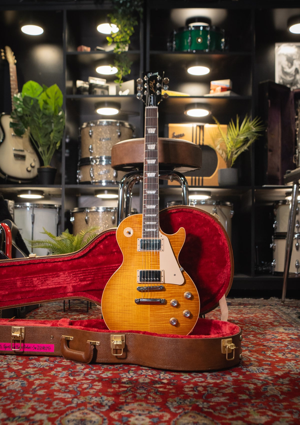 Gibson Les Paul Standard '60s Figured Top Honey Amber usada año 2022 (incluye hardcase) - Guitarra eléctrica
