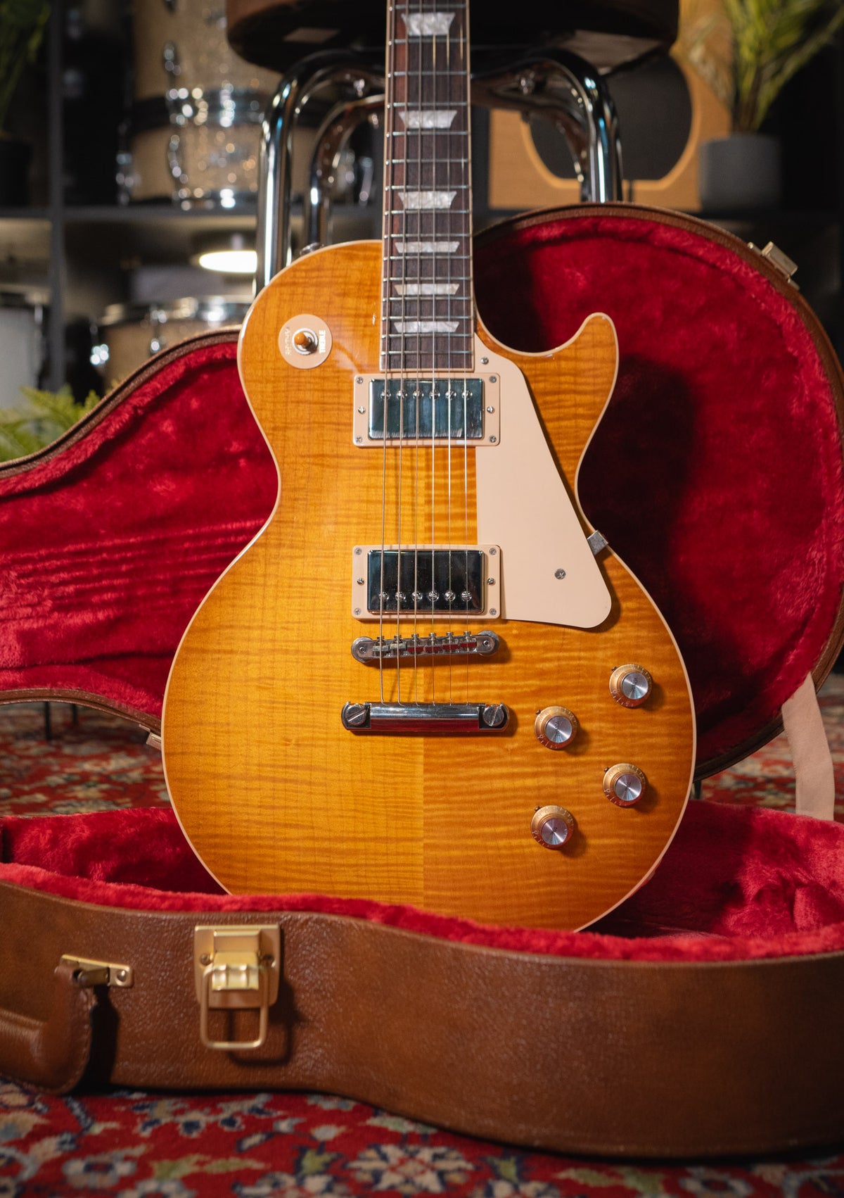Gibson Les Paul Standard '60s Figured Top Honey Amber usada año 2022 (incluye hardcase) - Guitarra eléctrica