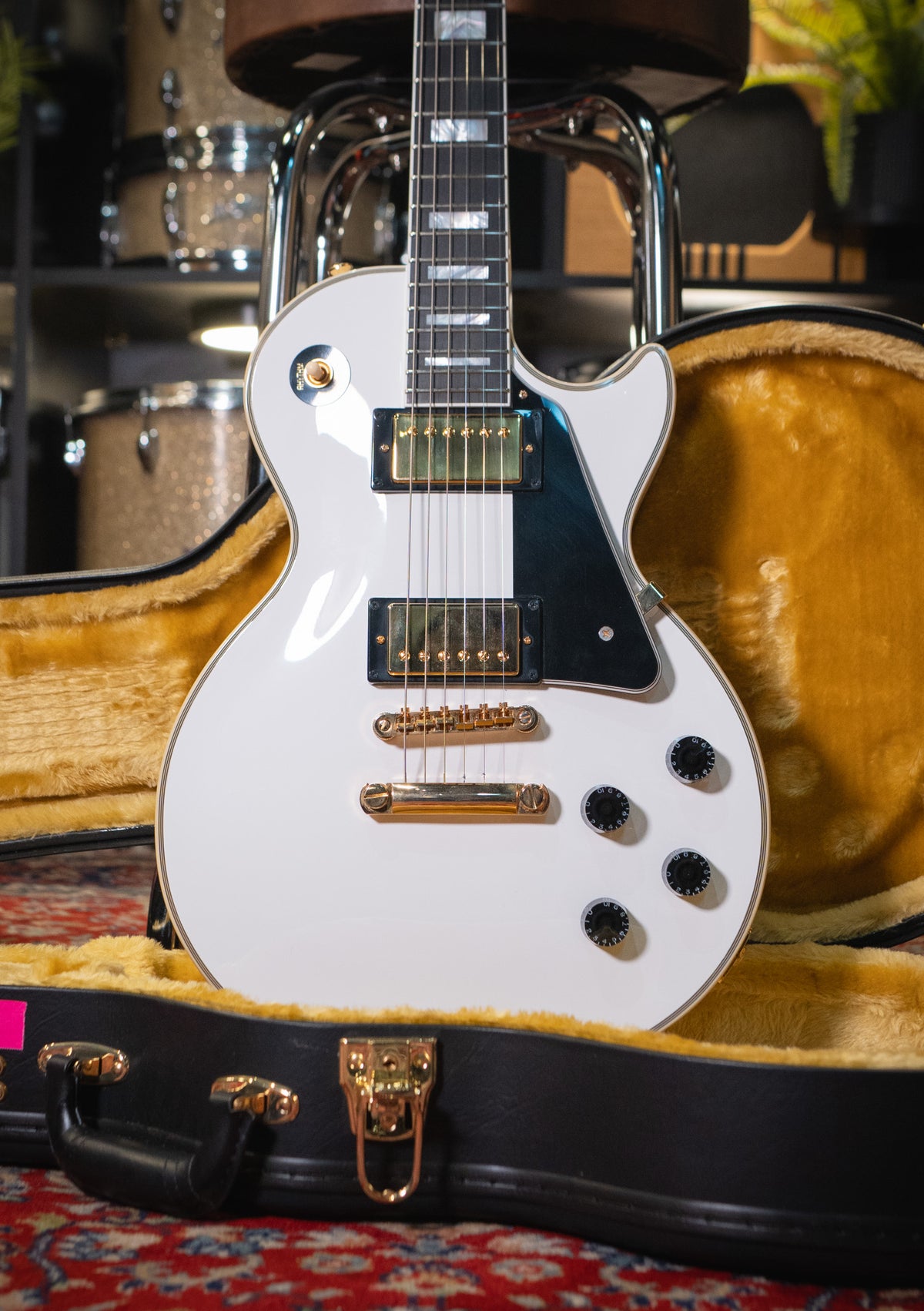 Epiphone Inspired by Gibson Custom Les Paul Alphine White semi nuevo año 2023 (incluye hardcase) - Guitarra eléctrica
