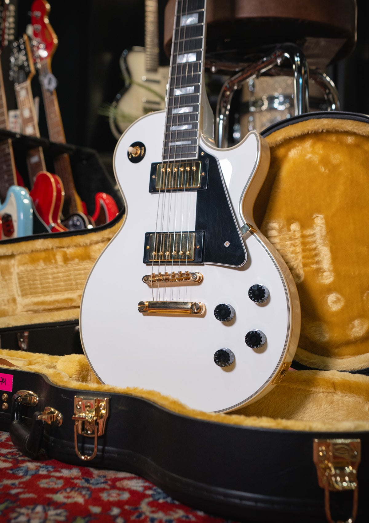 Epiphone Inspired by Gibson Custom Les Paul Alphine White semi nuevo año 2023 (incluye hardcase) - Guitarra eléctrica