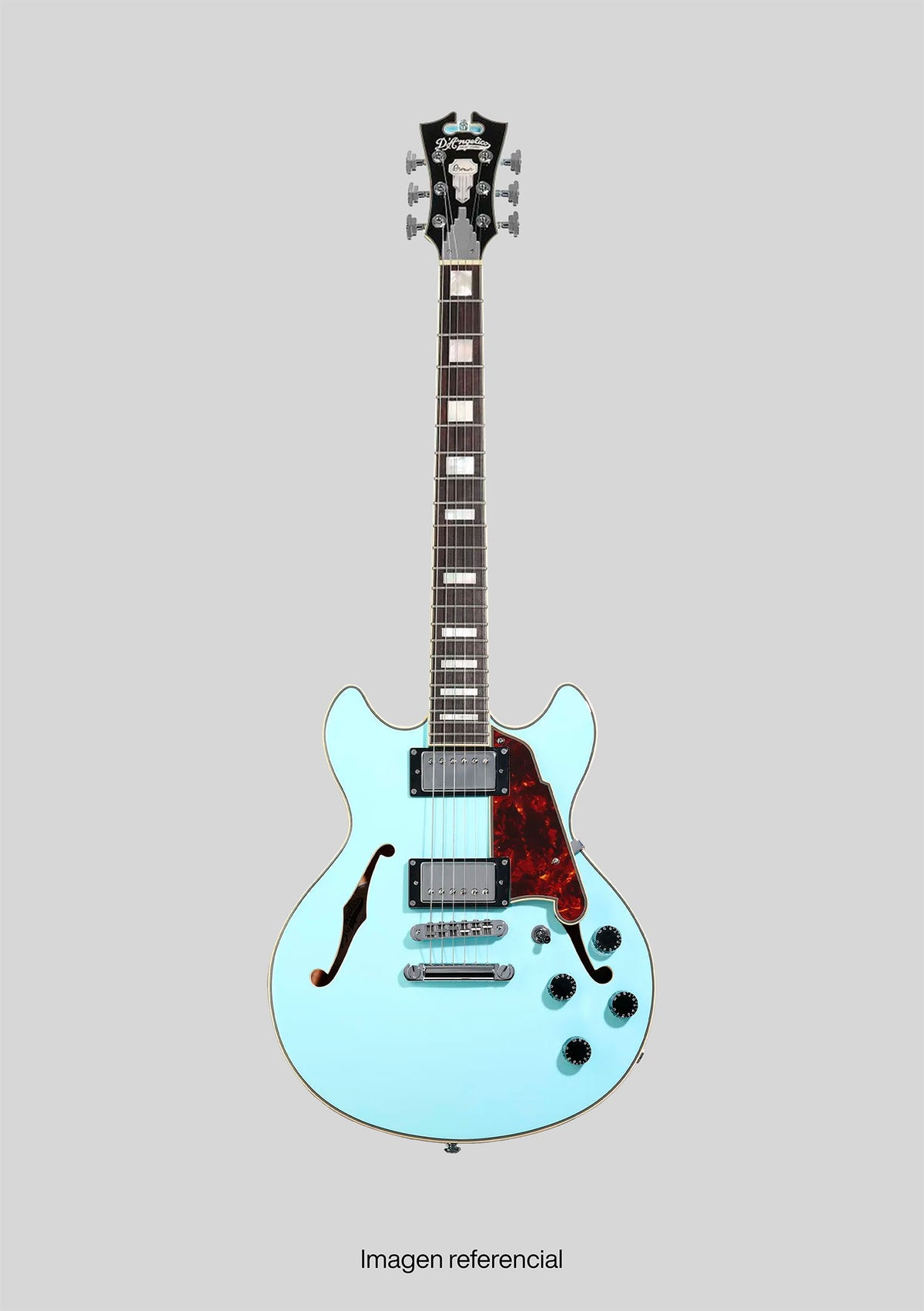 D'Angelico Premier Mini DC - Sky Blue (incluye funda) - Guitarra eléctrica