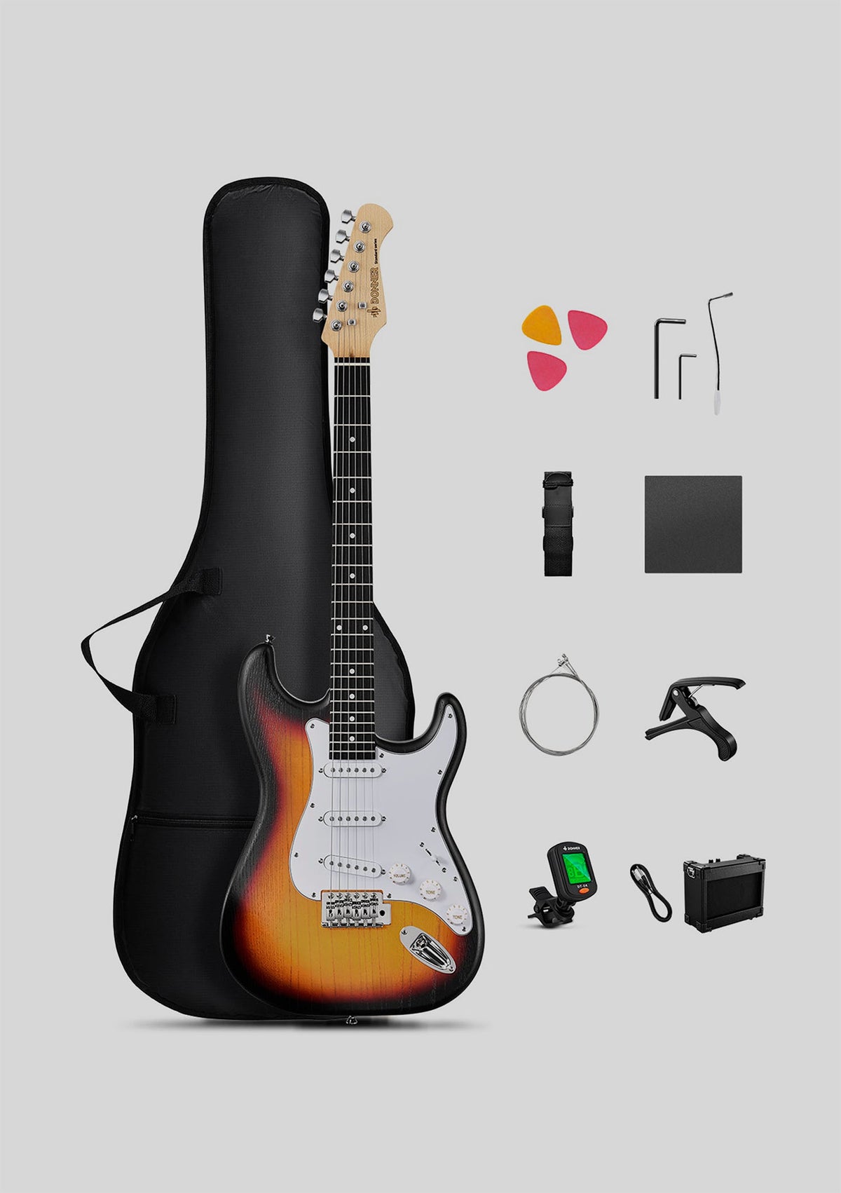 Donner DST-80 color sunburst (incluye accesorios) - Guitarra eléctrica
