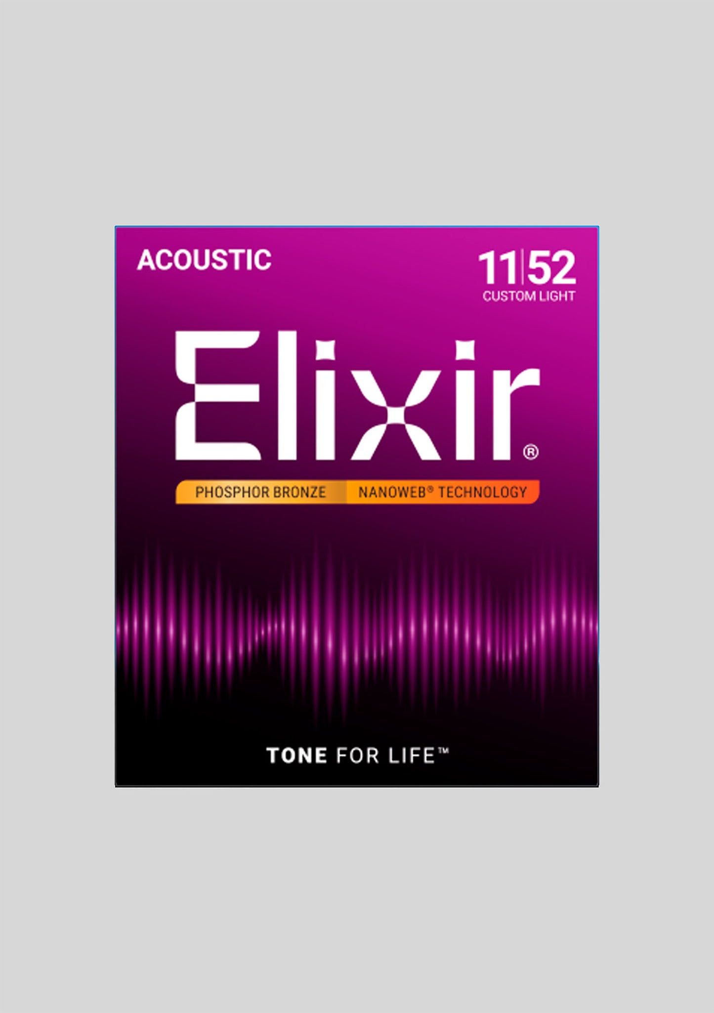 Cuerdas Guitarra Acústica Elixir Nanoweb Phosphor Bronze 11-52