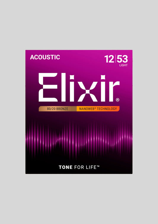 Cuerdas Guitarra Acústica Elixir Nanoweb Light 12-53