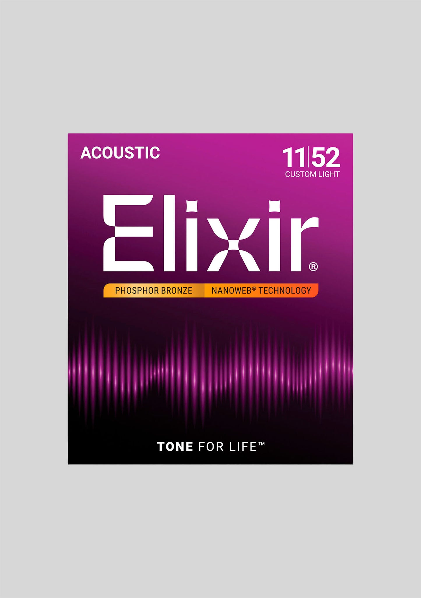 Cuerdas Guitarra Acústica Elixir Nanoweb Custom Light 11-52