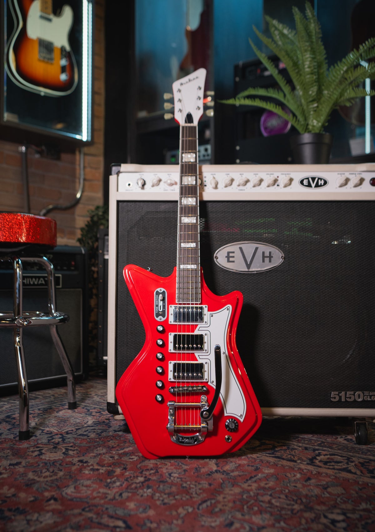 Airline Guitars Jetsons '59 3P DLX Red (incluye funda) - Guitarra eléctrica