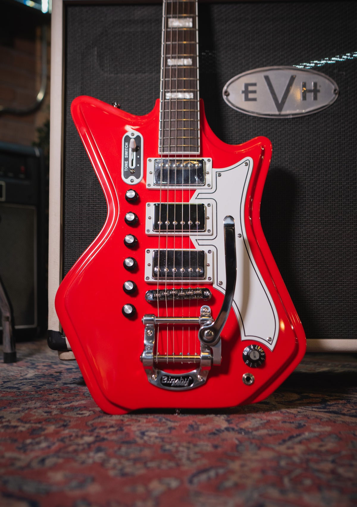Airline Guitars Jetsons '59 3P DLX Red (incluye funda) - Guitarra eléctrica