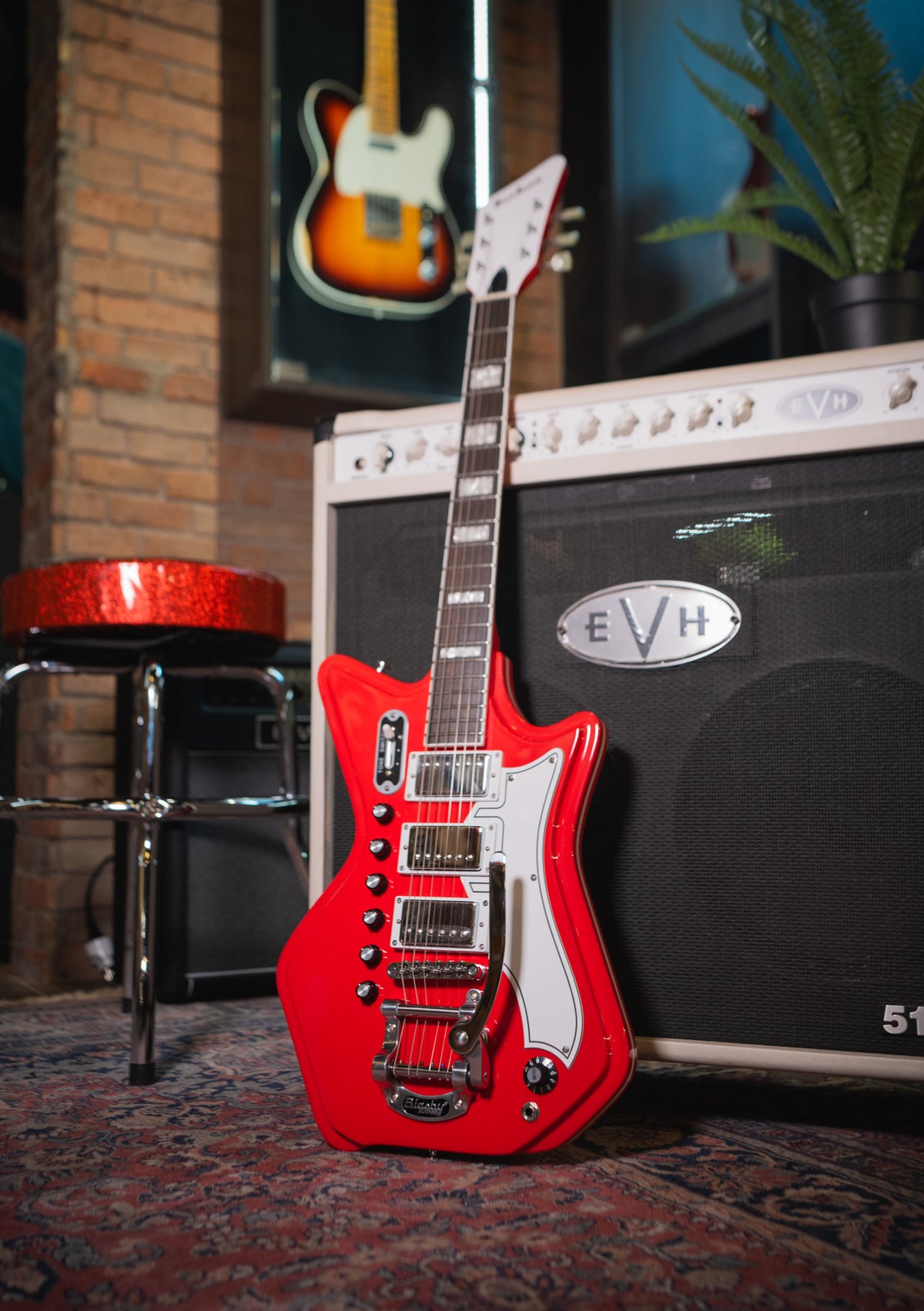 Airline Guitars Jetsons '59 3P DLX Red (incluye funda) - Guitarra eléctrica