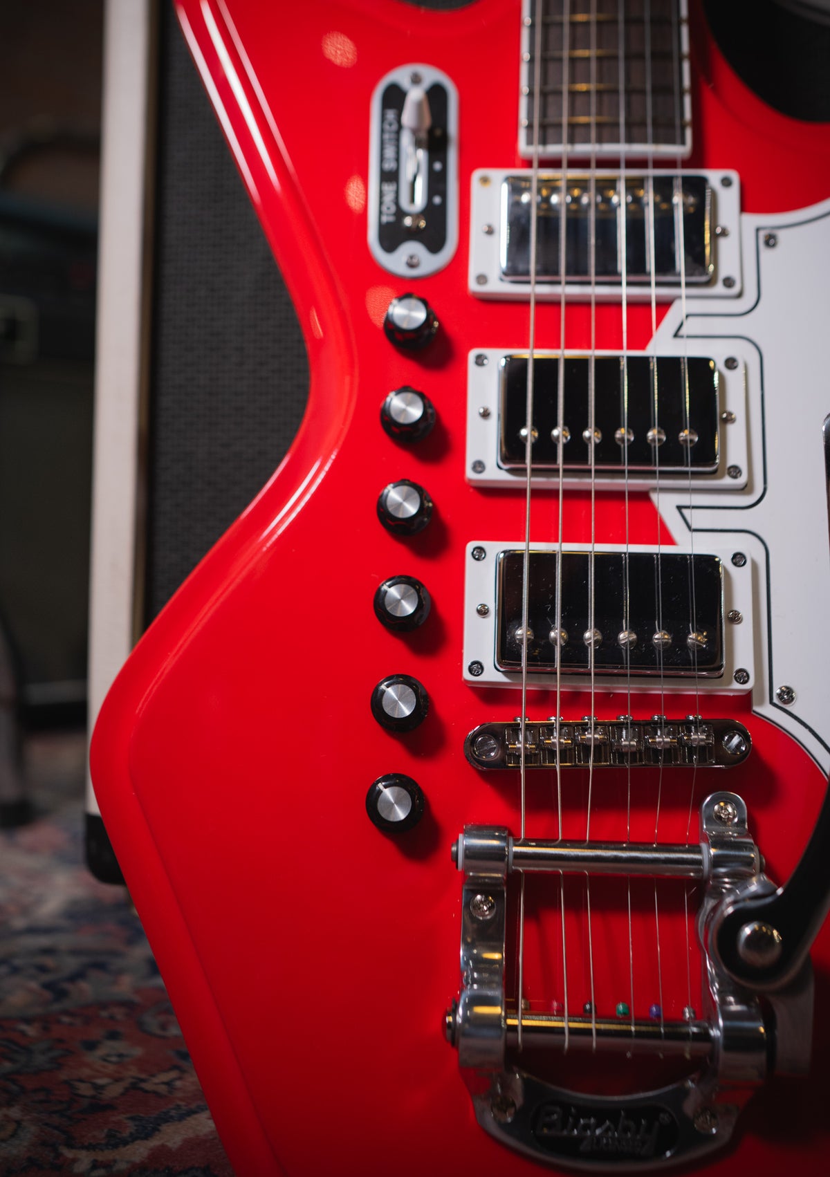 Airline Guitars Jetsons '59 3P DLX Red (incluye funda) - Guitarra eléctrica