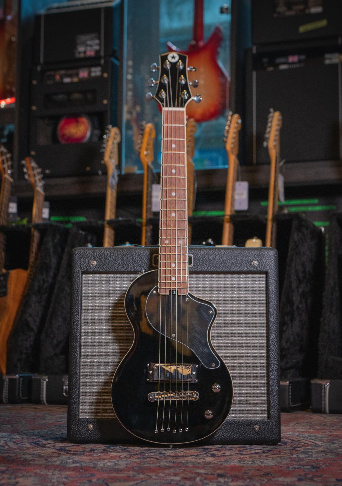 Blackstar Carry-on Deluxe guitarra de viaje Black usado (incluye funda) - Guitarra eléctrica