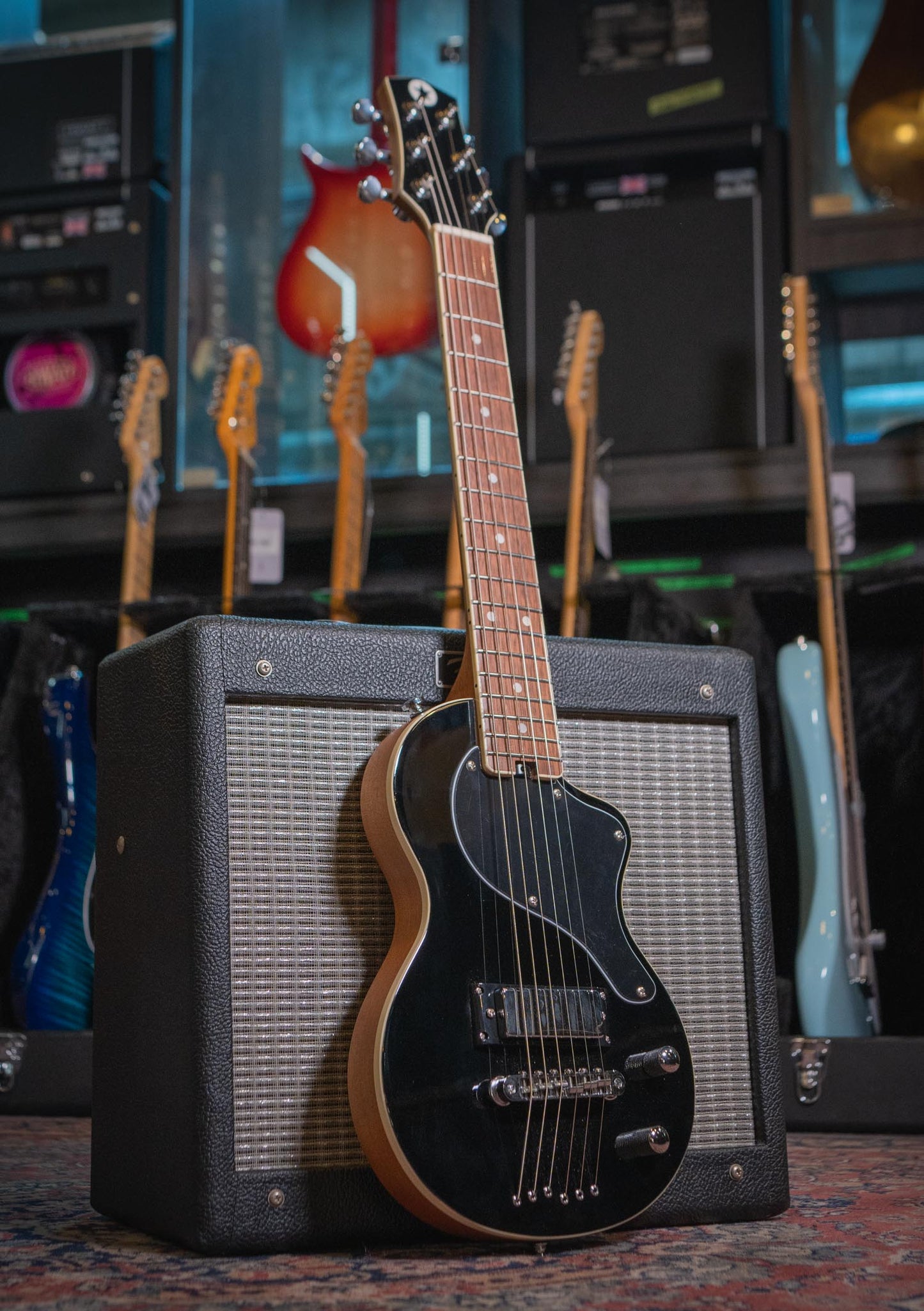 Blackstar Carry-on Deluxe guitarra de viaje Black usado (incluye funda) - Guitarra eléctrica