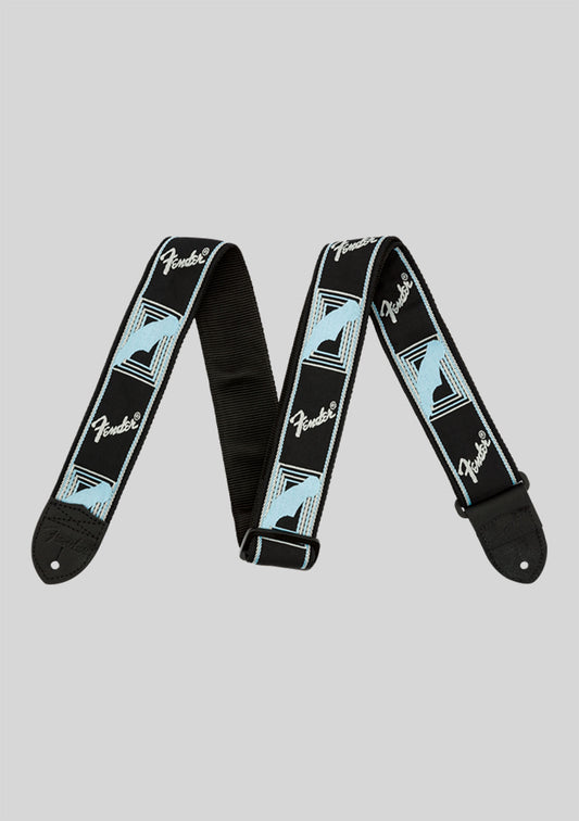 Correa guitarra o bajo Fender Monogrammed Strap Negro/Gris/Celeste
