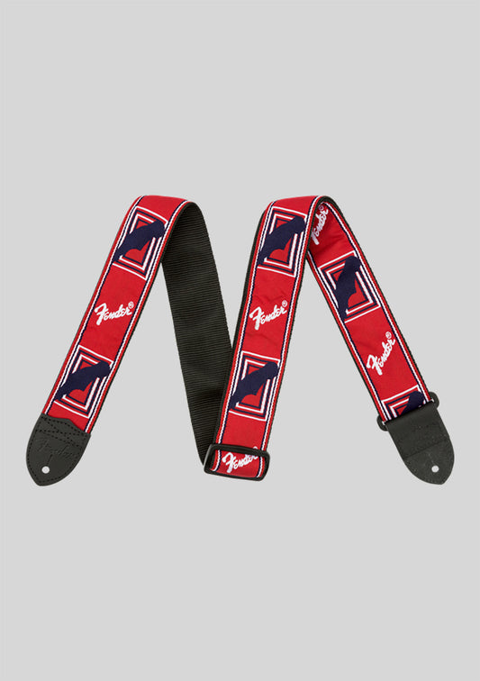 Correa guitarra o bajo Fender Monogrammed Strap Rojo/Blanco/Azul