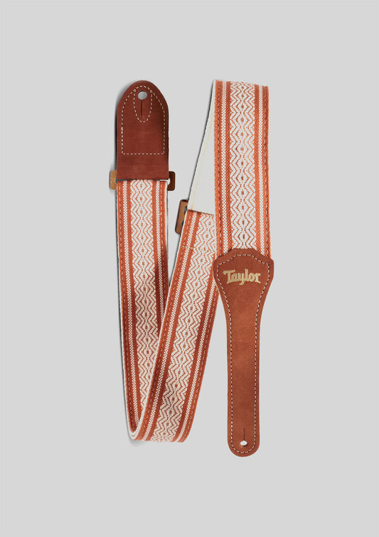 Correa para guitarra Taylor 4014-20 Academy Jacquard Strap (blanca y café)